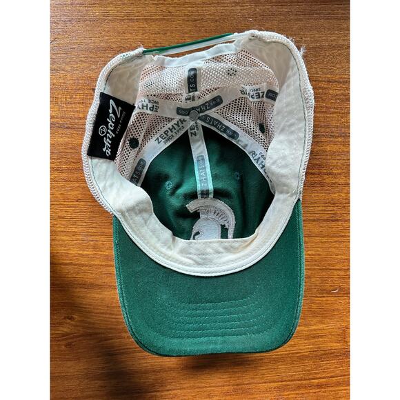 Michigan State Spartans Hat Snap Back Green White Logo Sports Fan Dad Cap Zephyr - Picture 3 of 4